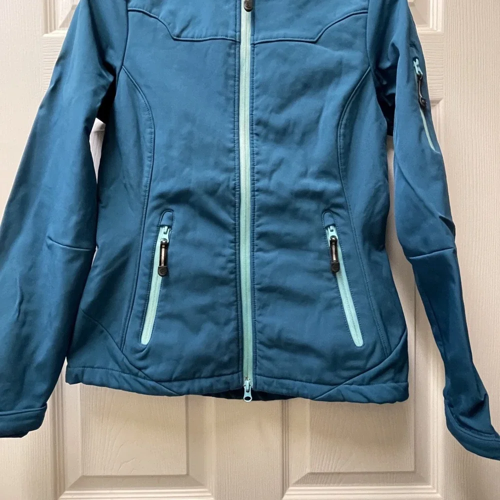 Roper Women's Approx XS‎ Teal Polyester Softshell Jacket Full Zip